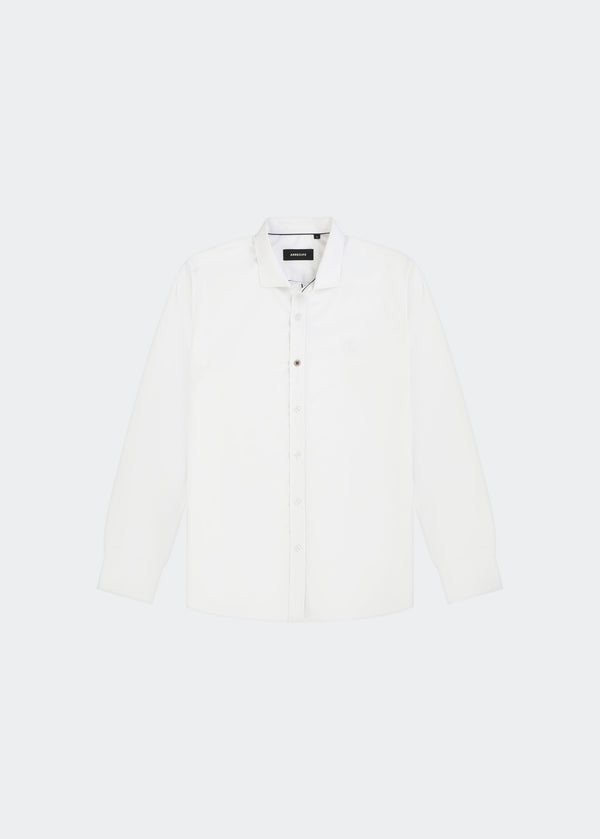 WHITE LONG SLEEVE BAMBU SHIRT