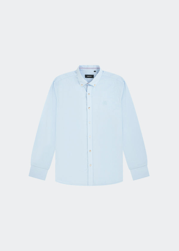 LIGHT BLUE LONG SLEEVE LINEN BLEND SHIRT
