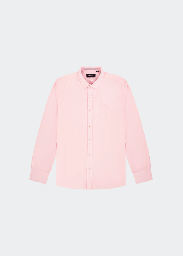 PINK LONG SLEEVE LINEN BLEND SHIRT